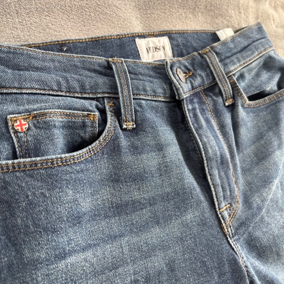 Hudson Blair High Rise Ankle Skinny Jeans Size 25 Dark Wash Distressed Denim - Picture 1 of 12